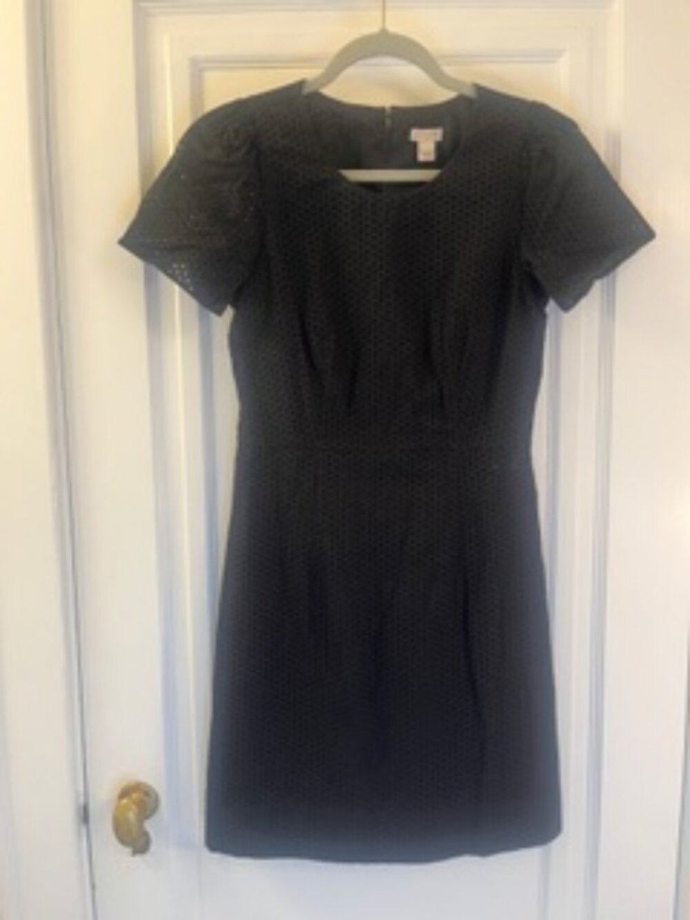 J.Crew Black Eyelet Sheath Dress Size 2